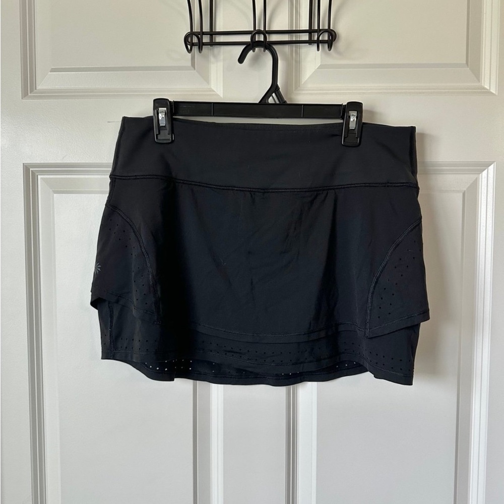 Athleta Stealth TruCool Skort Laser Cut Athletic Tennis Golf Running Black L